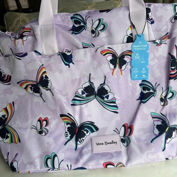 Vera Bradley ReActive Tote in Lavender Butterfly - Picture 5 of 11